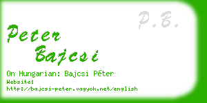 peter bajcsi business card