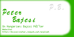 peter bajcsi business card